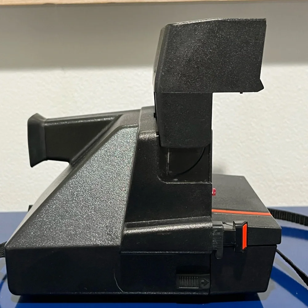 Polaroid One Step Flash Instant Camera Vintage 80s 90s Black Strap Photography